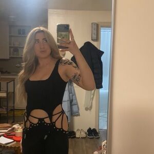 Dolls Kill Black Corset Top with Straps